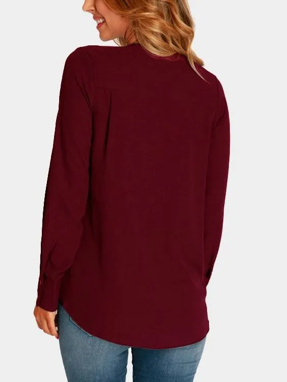 Blouse à Encolure en V Profonde