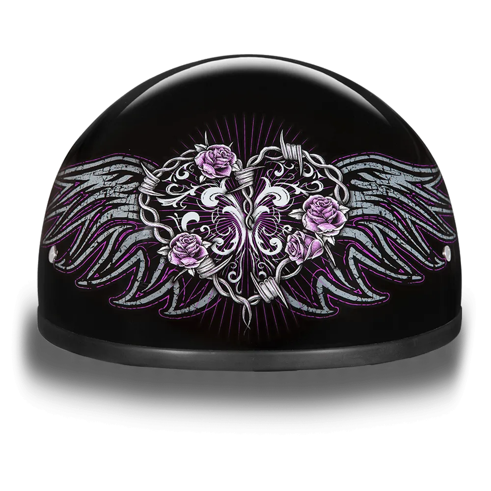 D6-BWH D.O.T. DAYTONA SKULL CAP - W/ BARBED WIRE HEART