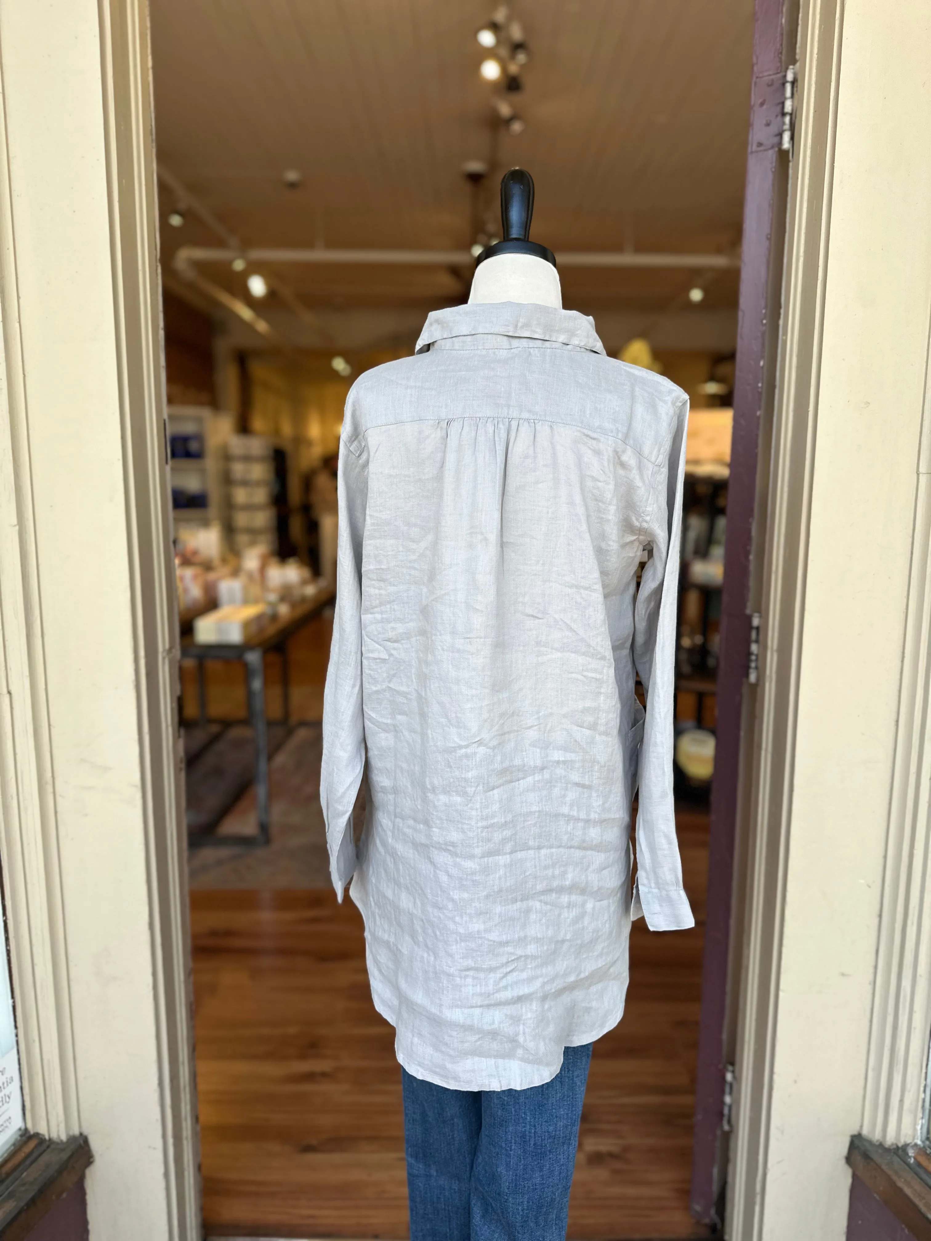 Elisa Linen Tunic in Light Grey