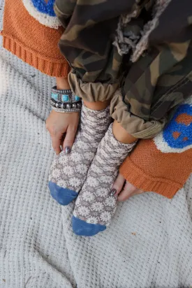 Floral Sunshine Socks - Mocha