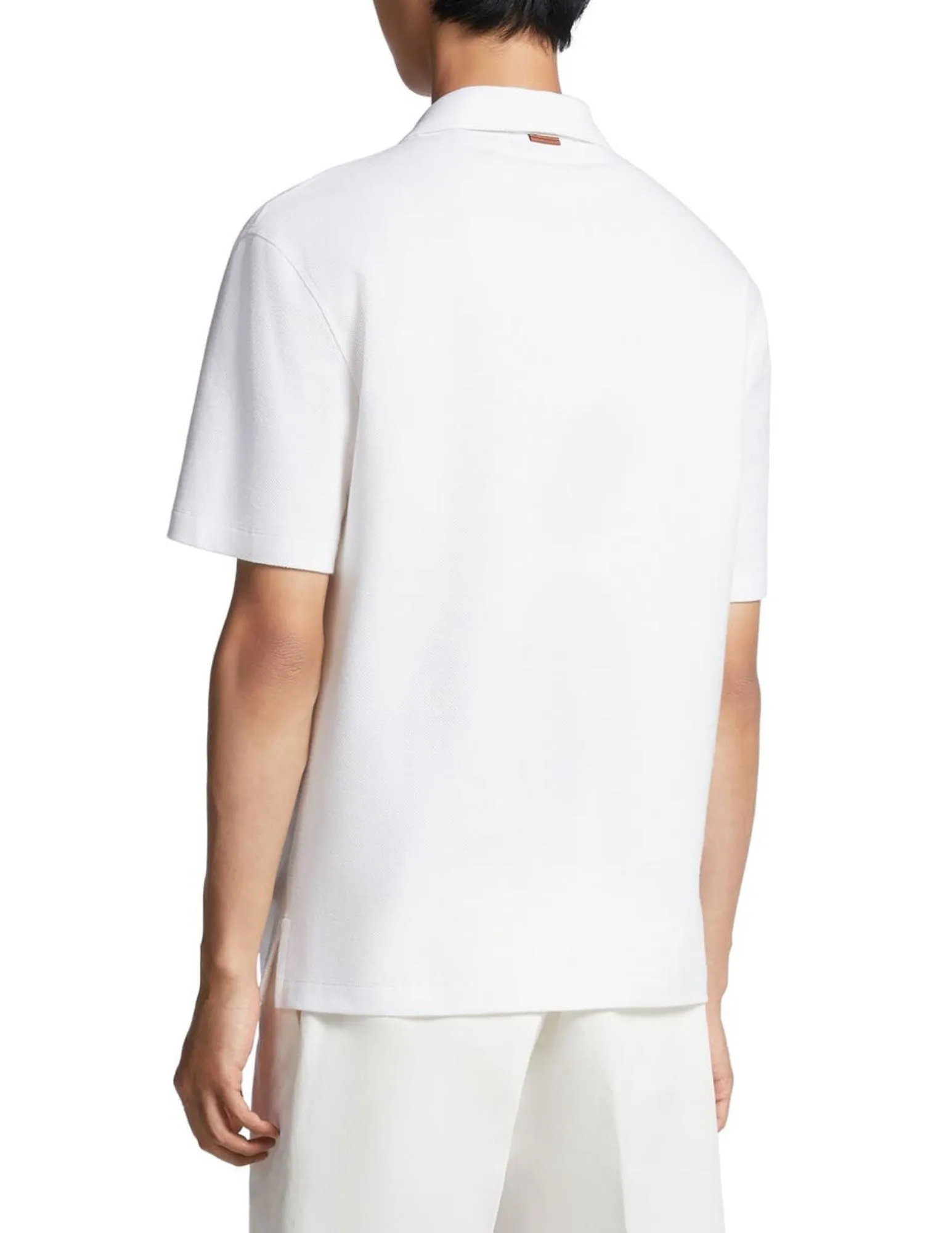 Honeycomb Short Sleeve Polo | White