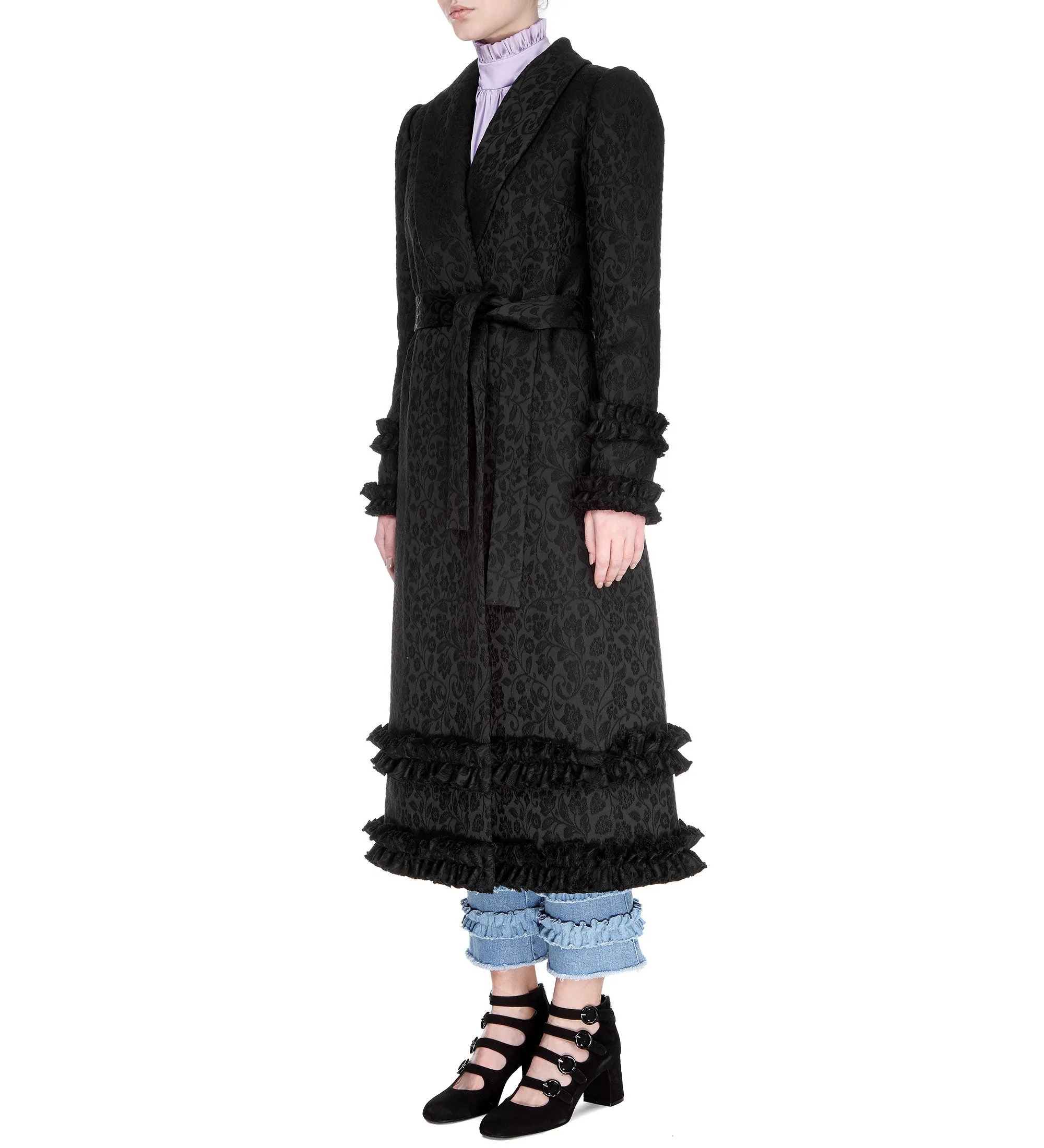 Jacquard Ruffled Coat