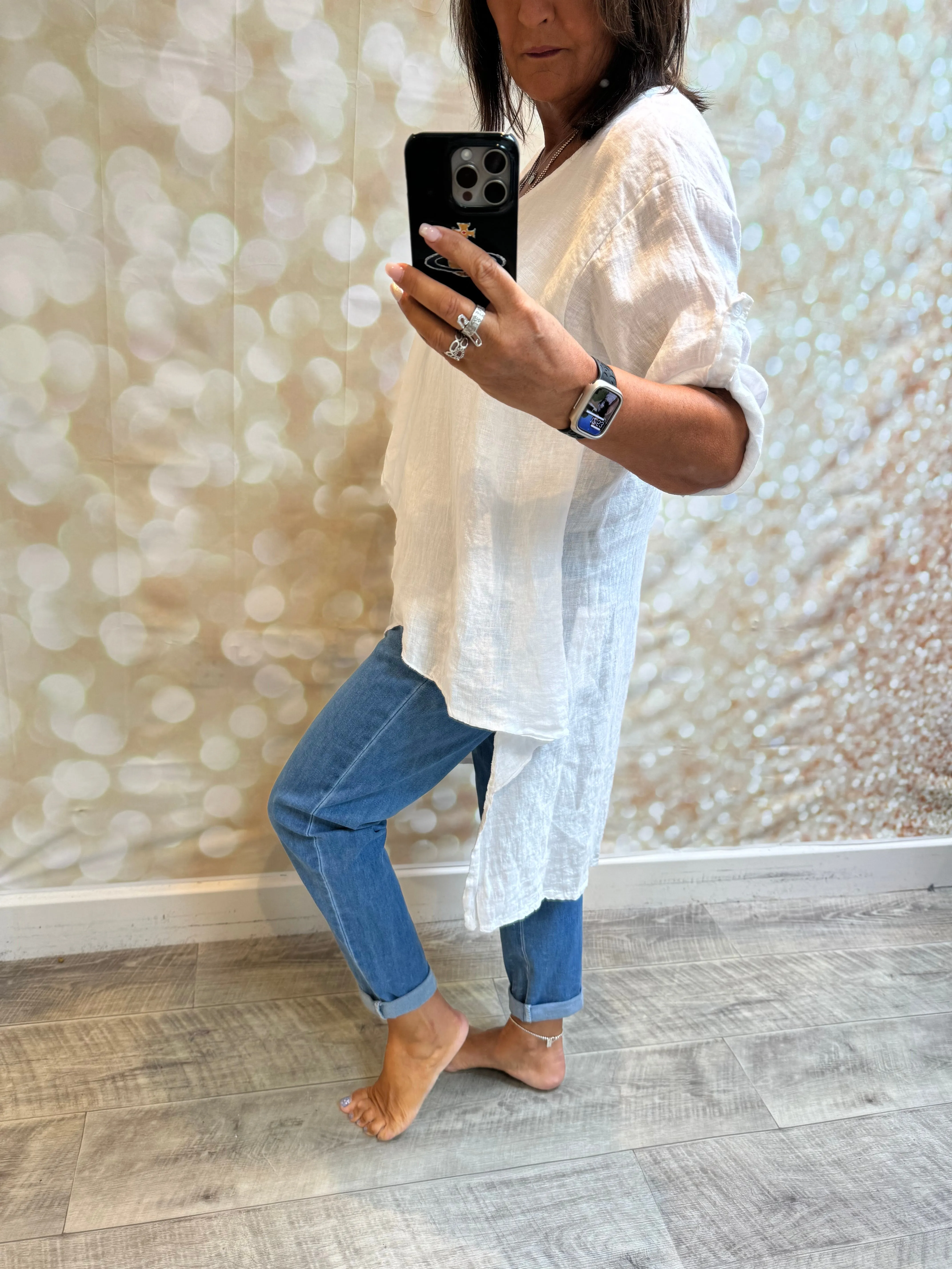 Studio Linen Tunic Top with pocket